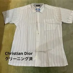 【クリーニング済】Christian Dior ストライプ シャツ 半袖 L相当のサムネイル