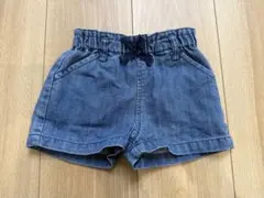 デニムショートパンツ ウエストゴム