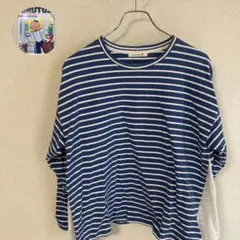 クラウドナイン　クルーネック長袖　コットン100% ボーダーT Lサイズ相当のサムネイル