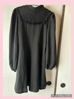 未使用 ワンピース レース スカート ブラック フォーマル 無地 黒　S