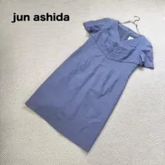 2 希少 jun ashida シワ加工 Vネック 半袖ワンピース 11 日本製のサムネイル