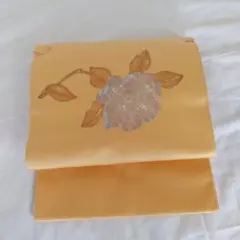 名古屋帯 花柄刺繍 黄色