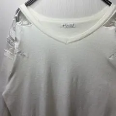 axes femme チュール刺繍ニット オフホワイト M