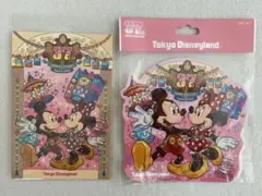 ポストカードとステッカー　ディズニーランド37周年　ミッキー　ミニー