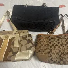 d*9様 Coach ハンドバック3点セット　コーチ　ブラック