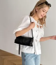 CANAL JEAN El mar レクタングルレザーショルダーバッグ