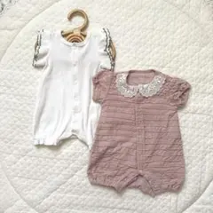 【美品】春夏おでかけ カバーオール セット 50-60