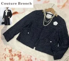 クチュールブローチ　couture brooch ネイビー ツイードジャケット