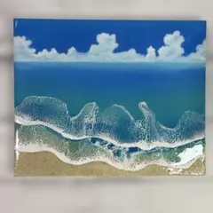 風景画 海 テクスチャーアート 抽象画 海の絵 夏 キャンバスアート
