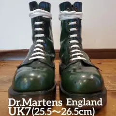 【魅力的な緑×ゴールデンサイズ】英国製 ドクターマーチン 10ホール UK7