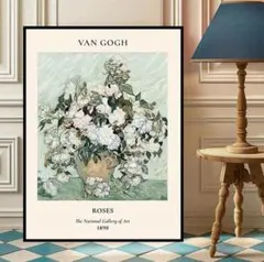 Gogh/ゴッホ キャンバスポスター 『ピンクのバラの花瓶』 30x40cmのサムネイル