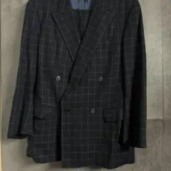 高級　男はつらいよ　寅さん　スーツ　セットアップ　ダブル　チェック　レトロ　昭和のサムネイル