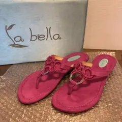 ピンク トングサンダル スエード風 36 新品　箱あり