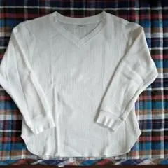 ☆ユニクロ　9分丈　ワッフルカットソー☆