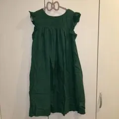 アプレレクールグリーンチェックノースリーブワンピース140センチ