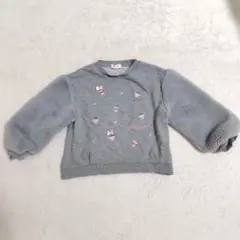 mezzo piano メゾピアノ カップケーキ刺繍 グレー 120cm