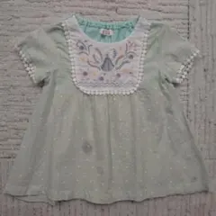 シェル柄刺繍Tシャツ 90 ビケットクラブ ミントグリーンのサムネイル