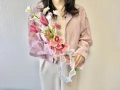 ウエディングブーケ 前撮り ピンクブーケ 結婚式 韓国風ブーケ 造花