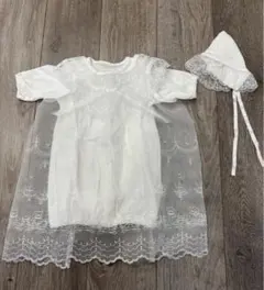 日本製　セレモニードレス 新生児　帽子付き