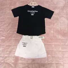 ALGY 黒Tシャツと白スカートセット 140サイズ