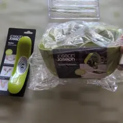 新品　Joseph Joseph 調理器具2点 セット 水切りザル＆にんにく潰し
