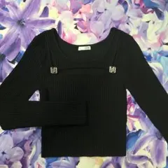 (♱)GYDA BLACK gygy チャーム ニット