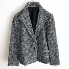 ✨良品✨ ノアジェ 11AR テーラードジャケット ツイード 羽織り 上品 黒