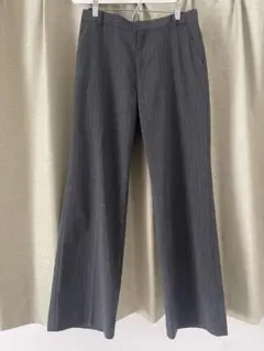 【Spick & Span 】NOBLE名品 グレー ストライプストレートパンツ