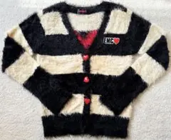 EARTH MAGIC♡バックデカロゴボーダーカーディガン/130ニット