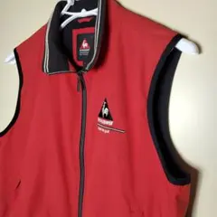 ルコック スポーツベスト　デサント 日本製　メンズ　M 　赤ポリ