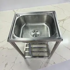 美品 業務用 ステンレス 1槽シンク W500×D500×H800 流し台 厨房 - メルカリ