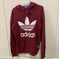 adidas バーガンディ パーカー Sサイズ