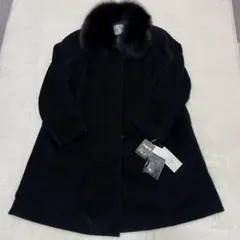 【最終価格】カシミヤ100% 元町ゼラール ロングコート フォックスファー 比翼 新品 元町ゼラール カシミヤ100% フォックスファー付き 比翼 ロング