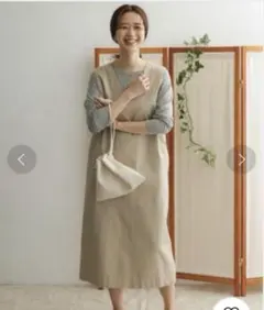 アーバンリサーチドアーズＶネック2WAYジャンパースカートベージュ