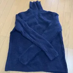 ユニクロ+J ネイビー リブ編み ニットセーター XXL