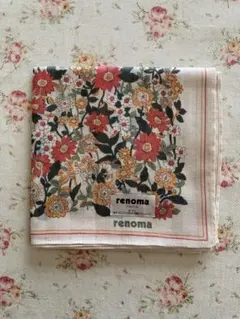 renoma 花柄 ハンカチ