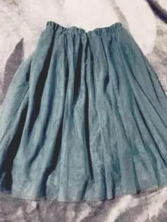 極美品✨earth アース　チュールフレアスカート グレー