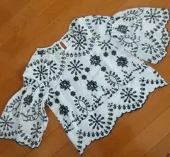 ZARA ブラウス ホワイト 刺繍 コットン
