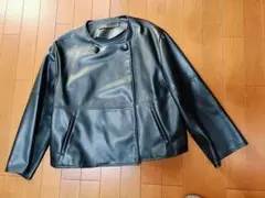 ZARAブラック レザーダブルライダースジャケット