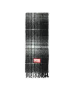 DIESEL チェック柄マフラー ブラック系