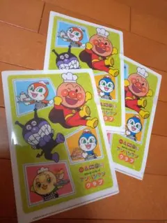 アンパンマン ファイル 3枚set✨めいろ かずあわせ付き　ガスト