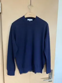 【新品】ユナイテッドアローズ　ミラノリブ　ネイビー　クルーネックニット