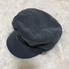 グレー コーデュロイ キャスケット