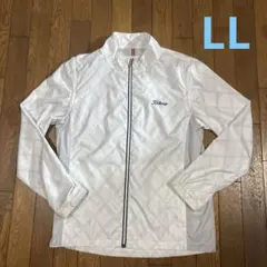 Titleist ホワイト チェック柄 ナイロンジャケットLL／袖取り外し可能