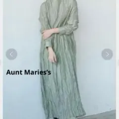 Aunt Maries’s ワッシャーロングスリーブワンピース グリーン
