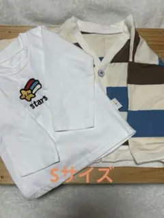 お値下げしました！ストライプカーディガン& 長袖Tシャツ S 星デザイン　セット
