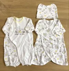 プーさん　コンビ肌着・帽子・ツーウェイオール　セット