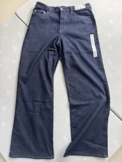 UNIQLO EZY ワイドストレートジーンズ 丈長め XXL ネイビー