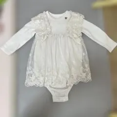 アプレレクール レースデザインロンパース 80サイズ