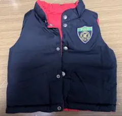 POLO 赤と黒 リバーシブル　ダウンベスト 12M